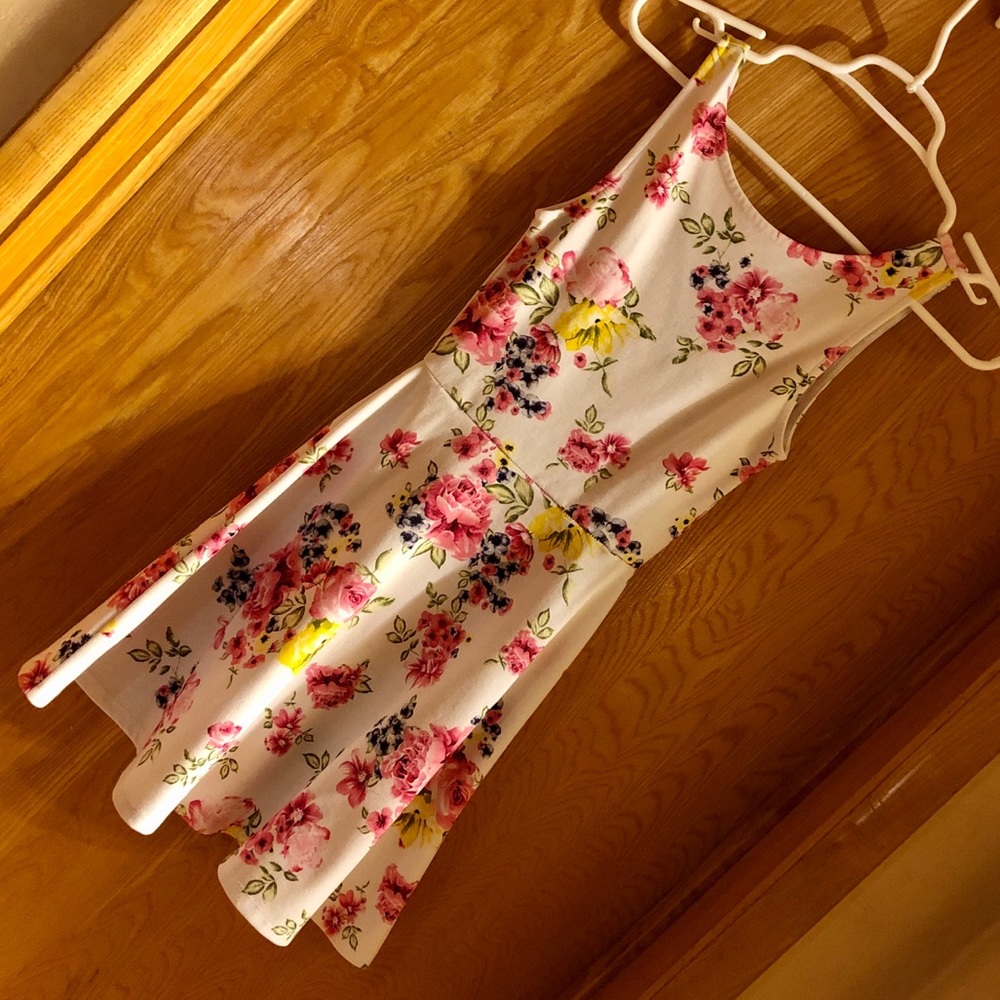 White and Pink Floral Dress